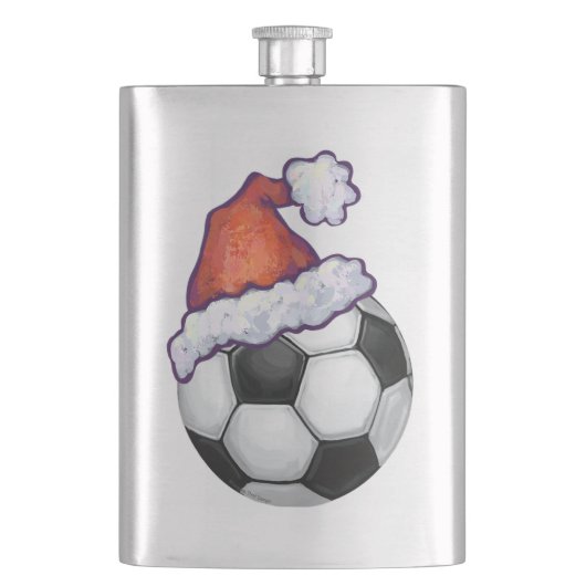 Voetbal kerst heupfles (Voorkant)