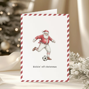 Voetbal Kerst Kick-Off naar Kerstmis Feestdagen Kaart