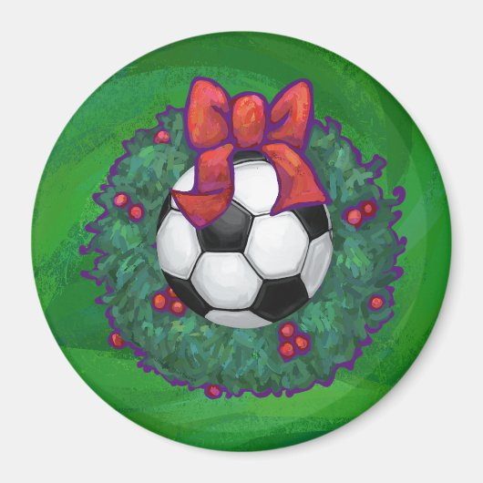 Voetbal kerst magneet (Voorkant)