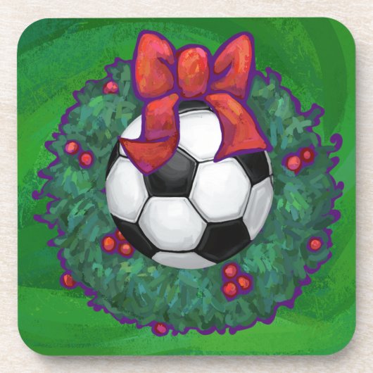 Voetbal kerst onderzetter (Voorkant)