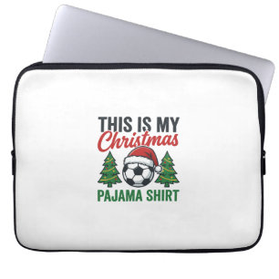 Voetbal Kerst Pyjama Shirt Laptop Sleeve
