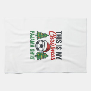 Voetbal Kerst Pyjama Shirt Theedoek