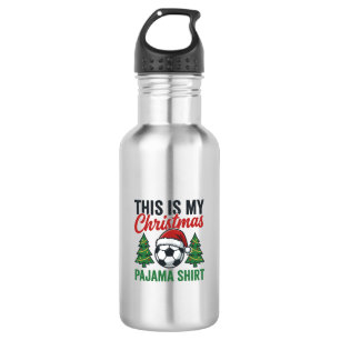 Voetbal Kerst Pyjama Shirt Waterfles