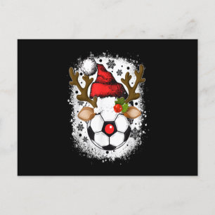 Voetbal Kerst Reindeer met Sinterklaas Hoed Grappi Feestdagenkaart