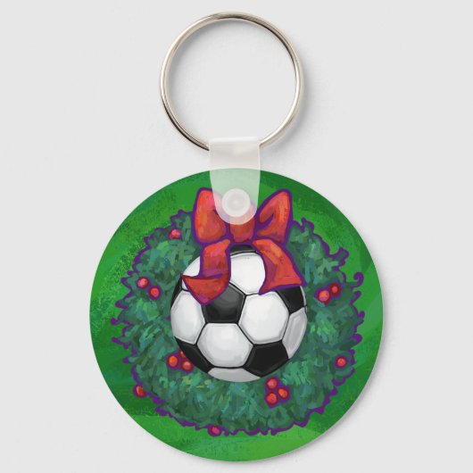 Voetbal kerst sleutelhanger (Voorkant)