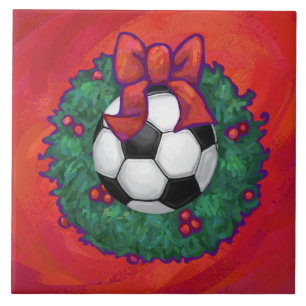 Voetbal kerst tegeltje