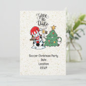 Voetbal Kerstfeestje Datum vrijhouden Kaart (Staand voorkant)