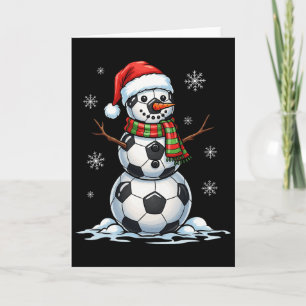Voetbal Kerstman Hoed Vakantie Kaart