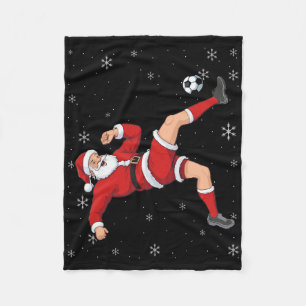 Voetbal Kerstman Santa Bicycle Trap Xmas Jongens M Fleece Deken