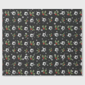 Voetbal Kerstmis Wrapping papier (Vlak)