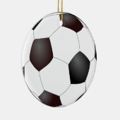 voetbal kerstversiering keramisch ornament (Rechts)