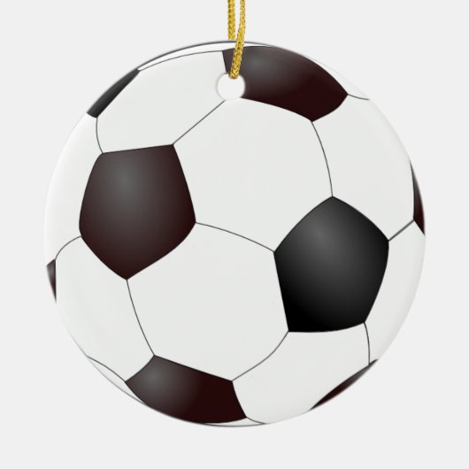 voetbal kerstversiering keramisch ornament (Voorkant)