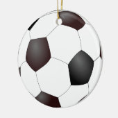 voetbal kerstversiering keramisch ornament (Links)