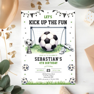Voetbal Kicks De Fun Kinderen Verjaardagsuitnodigi Kaart