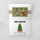 Voetbal Kinder 3 Foto Kerstmis Kaart (Binnen)
