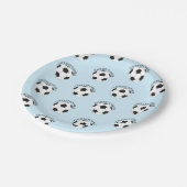 Voetbal Kinder partij Moderne Naam Patroon Papieren Bordje (Gekanteld)