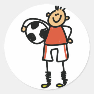 Voetbal Kinderen Ronde Sticker