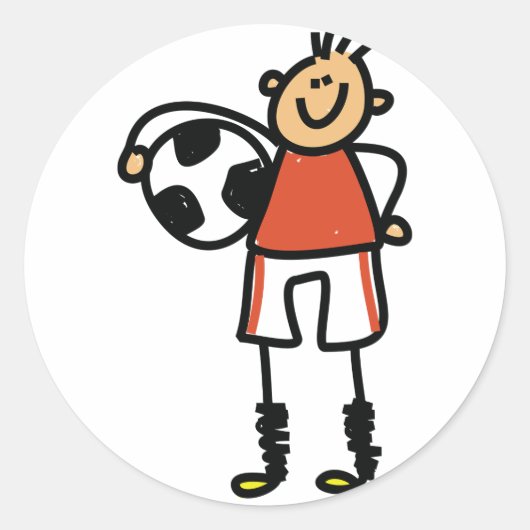 Voetbal Kinderen Ronde Sticker (Voorkant)