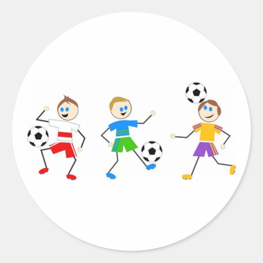 Voetbal Kinderen Ronde Sticker (Voorkant)