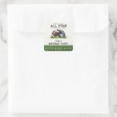 Voetbal Kleine All Star Touchdown Verjaardags Favo Vierkante Sticker (Tas)