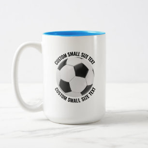 Voetbal & Kleine Tekst LICHTBLAUW 15oz Aangepast Tweekleurige Koffiemok