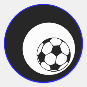 voetbal : kleur aanpasbaar : ronde sticker