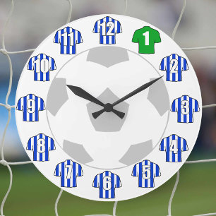 Voetbal Klok - met Blauwe en Witte Shirts