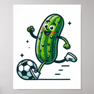 Voetbal Komkommer Trapper Byll Grappige Augurk Spe Poster