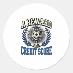 Voetbal Krediet Score Antieke Trofee Ronde Sticker