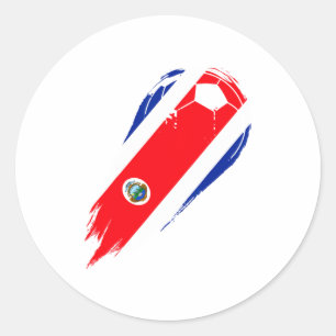 Voetbal Land Vlag Van Costa Rica T Shirt Ronde Sticker