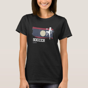 Voetbal Laos Vlag Voetbal Vrouwen Voetbal Meisjes T-shirt
