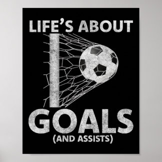 Voetbal Leven Gaat Over Doelen Voetbal Fans Speler Poster
