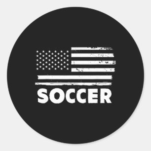 Voetbal Leven Usa Vlag Patriottisch Sport Ontwerp Ronde Sticker