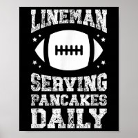 Voetbal Lineman die pannenkoeken serveert Aanvalle