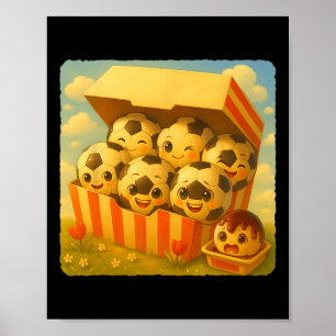 Voetbal Ll Kipnuggets Schattig Kawaii Grappig Snel Poster