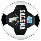 Voetbal Llama - Blauw, zwart en wit (Gedraaid)