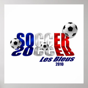 Voetbal Logo Les Bleus vlag Frankrijk 2010 giften Poster
