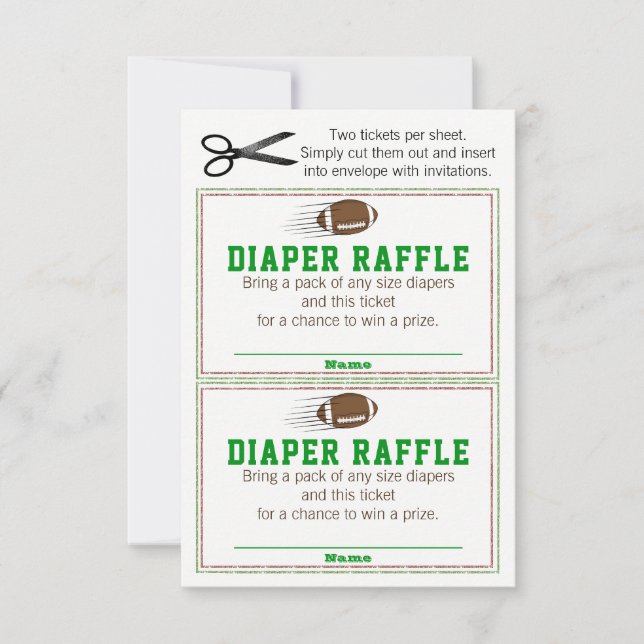 Voetbal Luier Raffel Tickets (Voorkant)