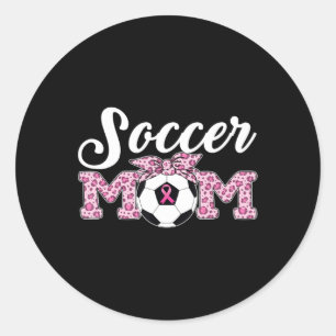 Voetbal Mam Borst Kanker Bewustheid Roze Ribbon Le Ronde Sticker