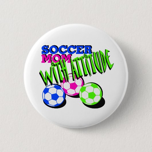 Voetbal Mam met Attitude Ronde Button 5,7 Cm (Voorkant)