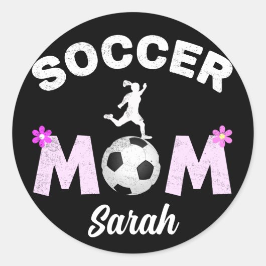 Voetbal mam ronde sticker (Voorkant)
