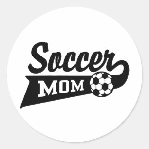 Voetbal mam ronde sticker