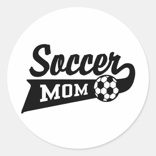 Voetbal mam ronde sticker (Voorkant)