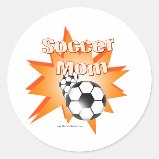 Voetbal mam ronde sticker (Voorkant)