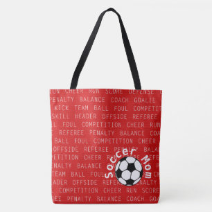 Voetbal Mam Rood over Al Print Bag Draagtas