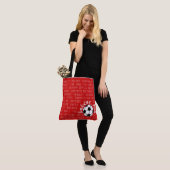 Voetbal Mam Rood over Al Print Bag Draagtas (Op model)