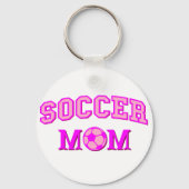 Voetbal mam tekening en tekst allemaal roze sleutelhanger (Achterkant)