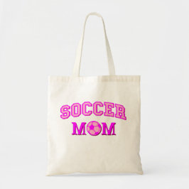 Voetbal mam tekening en tekst allemaal roze tote bag