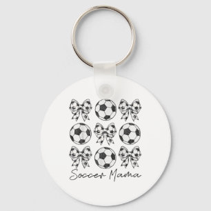 Voetbal Mama Coquette Bow Voetbal Mama Voetbal Sei Sleutelhanger