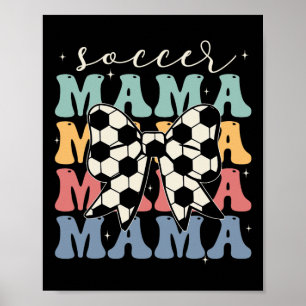 Voetbal Mama Retro Hippie Voetbal Zachte Moeder _1 Poster